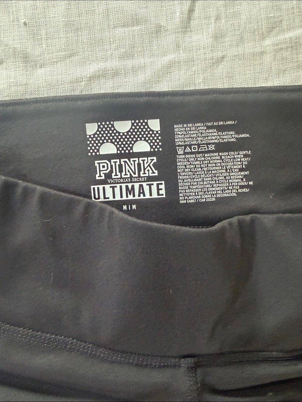 PINK Victoria's Secret Black Ultimate Logo Waistband Leggings - M/M